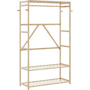 vidaXL Закачалка за дрехи с рафтове 110x40x175 см бамбук (4008924)