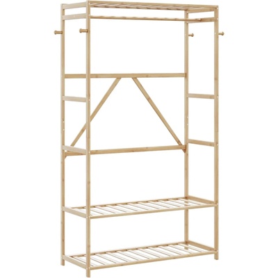 vidaXL Закачалка за дрехи с рафтове 110x40x175 см бамбук (4008924)
