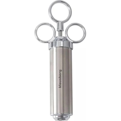 KLAUSBERG Спринцовка за мариноване на месо Klausberg KB 7842, 60 мл, 3 игли, Неръждаема стомана, Без BPA, Сребрист (9999KB7842)