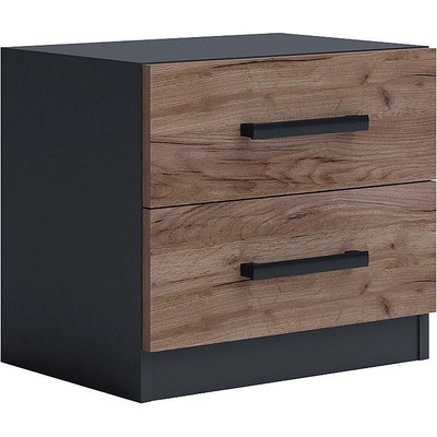 Голд - Аполо Нощно шкафче МОКА антрацит / табако крафт