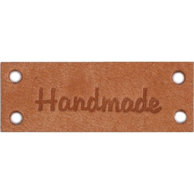 Kožená cedulka/štítek Handmade 16x44 mm Barva: 2 prírodná stredná