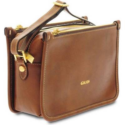Giudi Clizia Tracollina dámska kožená kabelka cez rameno Vacchetta 22 × 15 cm