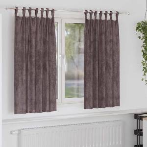 Pure Line Home Кадифени завеси в цвят тъмнокафяв с текстилни гайки (уши), 2 бр. , 140 x 175 см
