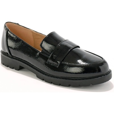 Blancheporte lakované mokasíny se vzorovanou podrážkou černá