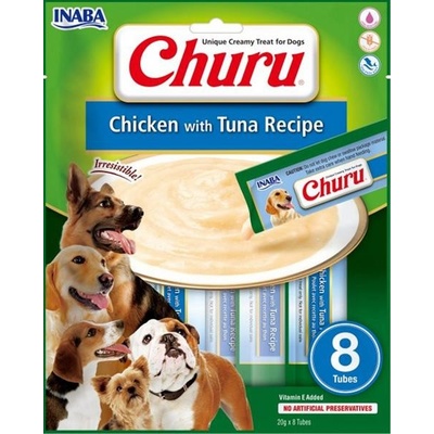 Churu Pamlsok Inaba Pyré dog Kura s tuniakom 8 túb 160 g