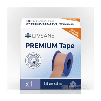 Livsane Fixačná Páska Premium 2,5cm x 5m, béžová, cievka, 1x1 ks