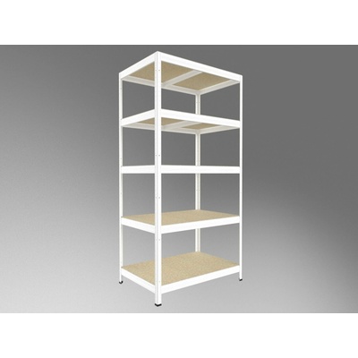 Biedrax Regál do sklepa 45 x 60 x 210 cm, bílý, 5 polic OSB 10 mm, nosnost 200 kg na polici