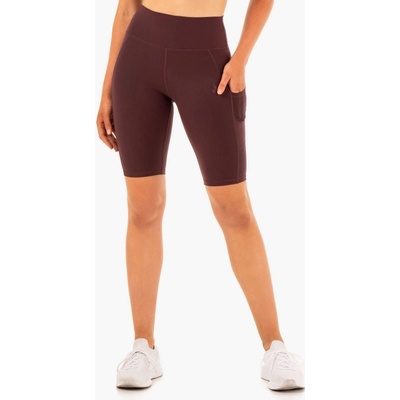 Ryderwear dámské biker šortky s kapsami Reset High Waisted Chocolate čokoláda