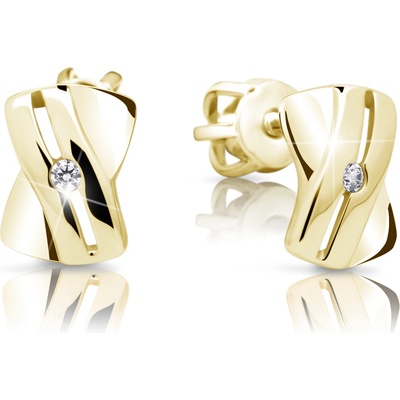 Cutie Jewellery - diamonds Náušnice DZ6482-1628 na šroubek ze zlata s diamanty