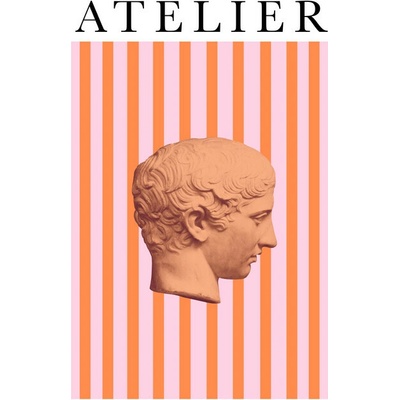 Plakát, Obraz - Classical Head Pink Stripes, Talitha McQueen, 26.7 × 40 cm