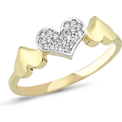 Lillian Vassago Zlatý prsten se srdíčky LLV66 GR111Y