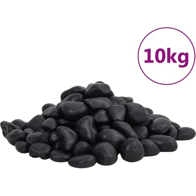 vidaXL Полирани камъчета 10 кг черни 2-5 см (155327)
