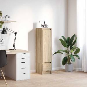 vidaXL Висок шкаф, сонома дъб, 29, 5x34x119, 5 см инженерно дърво (861654)