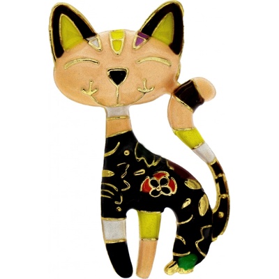 Biju brož usměvavá kočička pleťová 9001691-1