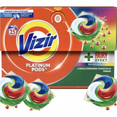 Vizir Platinum Pods + Fairy Effect Kapsle na praní 25 PD