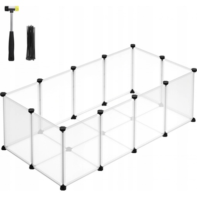 SongmicsHome Ohrádka pre malé zvieratá z priehľadného plastu BEN 125 x 63 x 42 cm transparentná LPC001W01