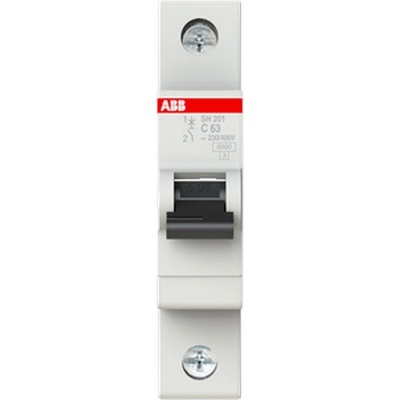 ABB Автоматичен прекъсвач ABB SH201-C63 - 1 P, 63 A, 6 kA (2CDS211001R0634)