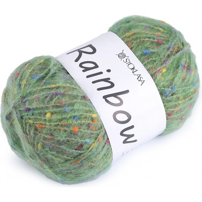 Pletací příze mohérová Rainbow 100 g, střední, 5 (01-9) zelená sv.