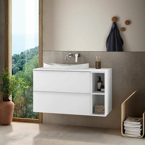 Gala Комплект долни шкафове за стенен монтаж Gala Shona в бяло, 2 чекмеджета, среден шкаф и плот 80 см (3804821+3805421+3805621)