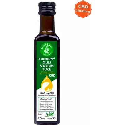 Zelená Země konopný olej v rybím tuku s CBD 250 ml – Zboží Mobilmania