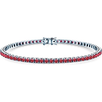 SAVICKI Тенис гривна Luminy 3, 0 мм: бяло злато, рубини