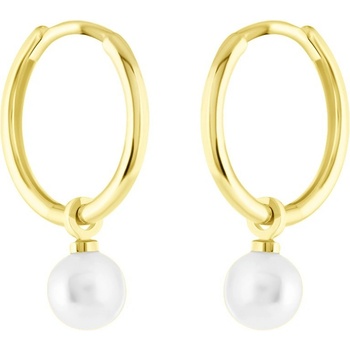 Gemmax Zlaté náušnice kruhy s perlou GLEYP-14-03434