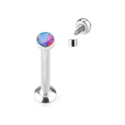 Šperky4U Piercing do brady labreta 1,2 x 6 mm, fialový opál LB1020A-1206