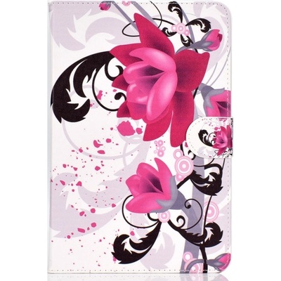 Vsetkonamobil 68452 UNIVERZÁLNE FLIP PUZDRO pre tablet s uhlopriečkou 10" PINK FLOWERS