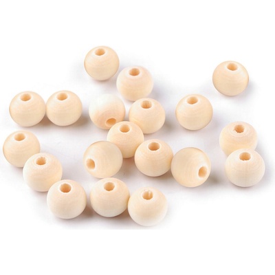 Dřevěné korálky nelakované Ø10 mm, malé, přírodní sv.