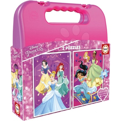 Educa v kufříku Disney Princess 2 x 48 dílků