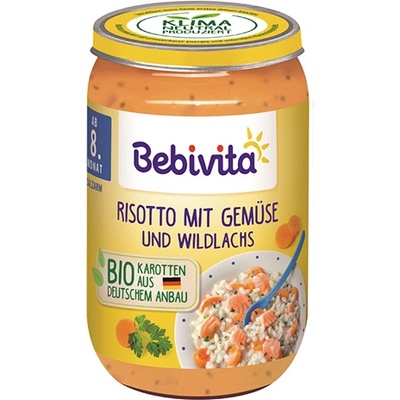 Bebivita Био Пюре Ризото със зеленчуци и дива сьомга 220 гр. - 8+ месеца