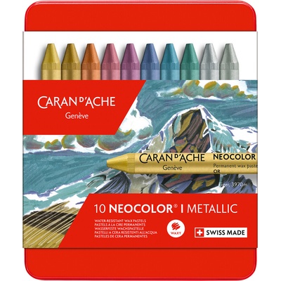 Sada voskových pastelů neocolor 10 ks metalické