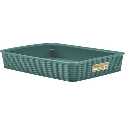 STEFANPLAST Košík Elegance L 35,5 × 26 × 6 cm zelenošedý