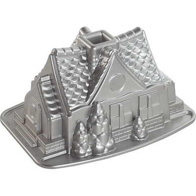Nordic Ware Класическа форма за кекс GINGERBREAD HOUSE, сребриста, Nordic Ware (NW83948)