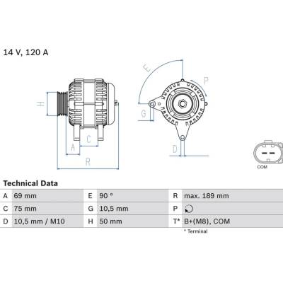 Alternátor BOSCH 0 986 046 170 (0986046170)