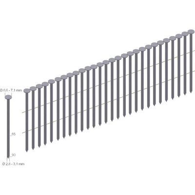 Prebena CNW28/65BK hřebíky na cívce Typ CNW Vnější délka 65 mm 6000 ks