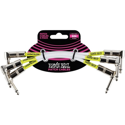 Ernie Ball 6" Patch Cable White - 3 Pack
