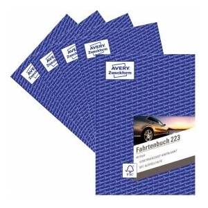 Avery Zweckform 223-5 softcover car logbook (tax office recognized, DIN A5 210x148mm, 80 pages, 858 trips, Germany & Austria, delimitation of private/business trips) pack of 5