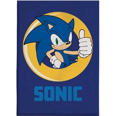 New Import Licencias Ježek Sonic dětská flísová deka modro žlutá