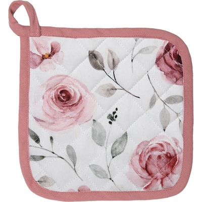 Bavlněná chňapka-podložka s růžemi Rustic Rose - 20*20 cm
