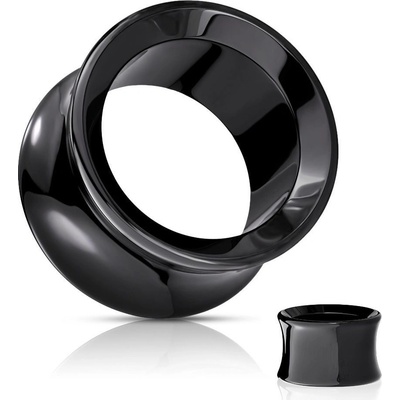 Šperky4U akrylátový tunel do ucha černý TN01004K-10