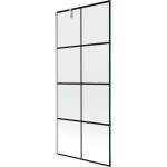 Mexen Next параван на вана 1-крилен 80 x 150 cm, черна решетка, матиран никел - 895-080-000-00-77-97 (895-080-000-00-77-97)