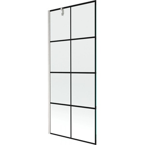 Mexen Next параван на вана 1-крилен 80 x 150 cm, черна решетка, матиран никел - 895-080-000-00-77-97 (895-080-000-00-77-97)