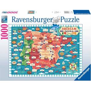 Ravensburger Пъзел Ravensburger от 1000 части - Винена карта на Иберия (12001231)