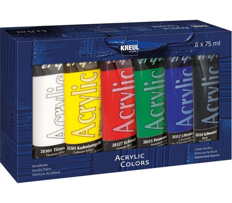 Kreul EL GRECO akrylové barvy sada 6 barev 75 ml
