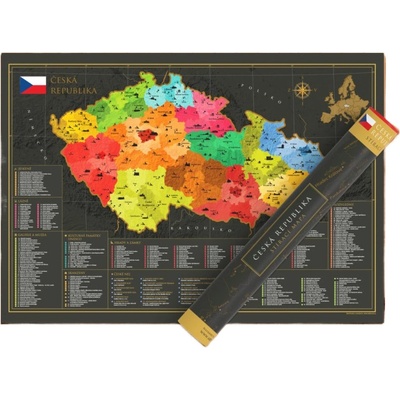 Stírací mapa Česká Republika (ČR) 84,1 x 59,4 cm