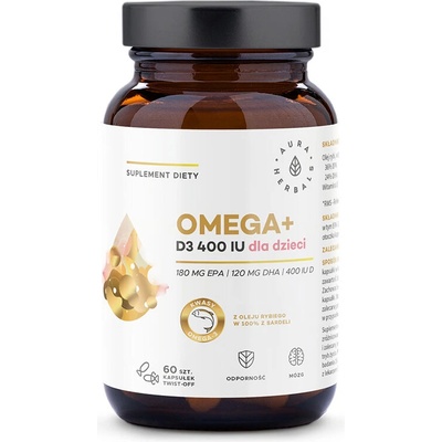 Aura Herbals Омега-3 + Витамин D3 (за деца и възрастни) 60 капсули | Aura Herbals (12898 AH)