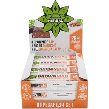 Cvetita Herbal BrownMag Протеинови барове, бадем, 12 броя, Cvetita Herbal