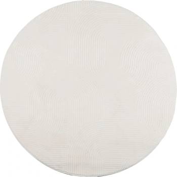 Килим " iza" с къс косъм, скандинавски вид, кремав, o 200 см