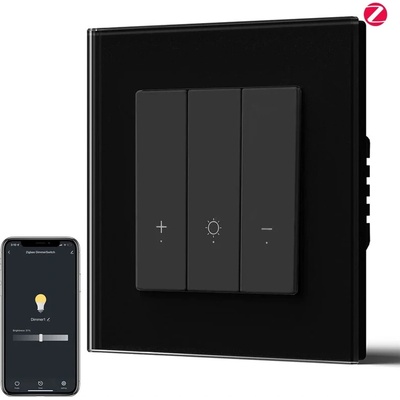 BSEED inteligentný stmievač osvetlenia so ZigBee - Echo Click Čierna Sklo